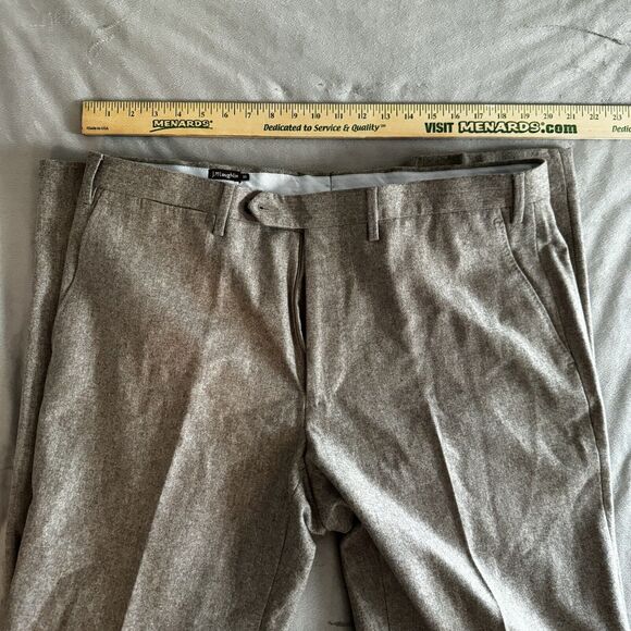 J McLaughlin Virgin Wool Beige Tan Pleated Dress Pants sz 38 EUC Mens - Picture 9 of 11
